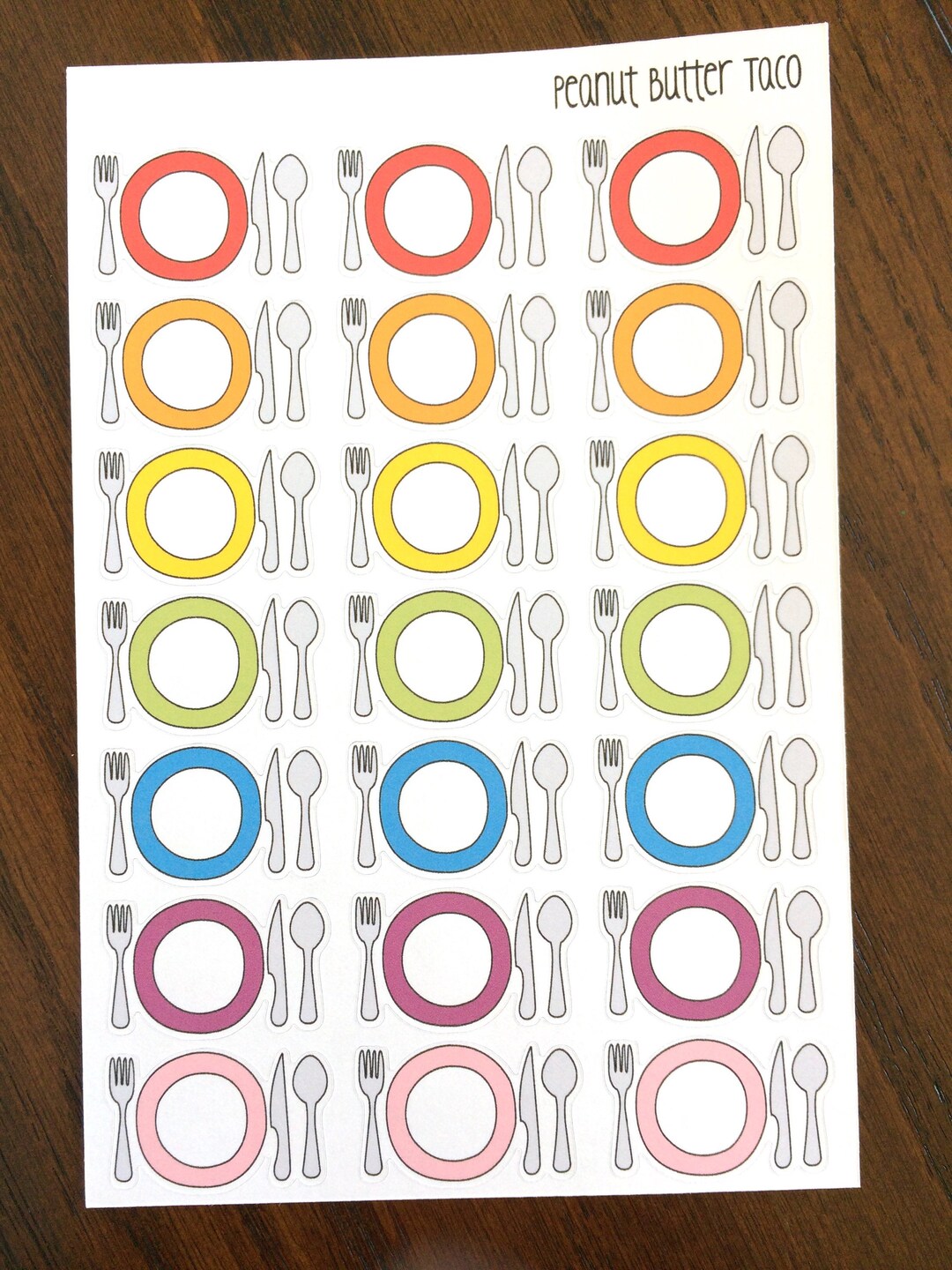 Place Setting Planner Stickers - Plate Stickers - Dinner Stickers ...