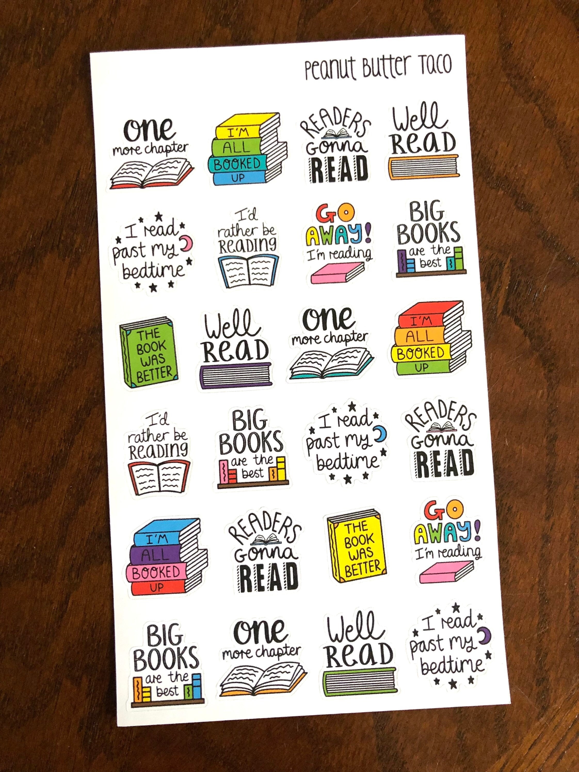 Bookish Stickers Stickers for Book Lovers Bookworm Stickers Scrapbook