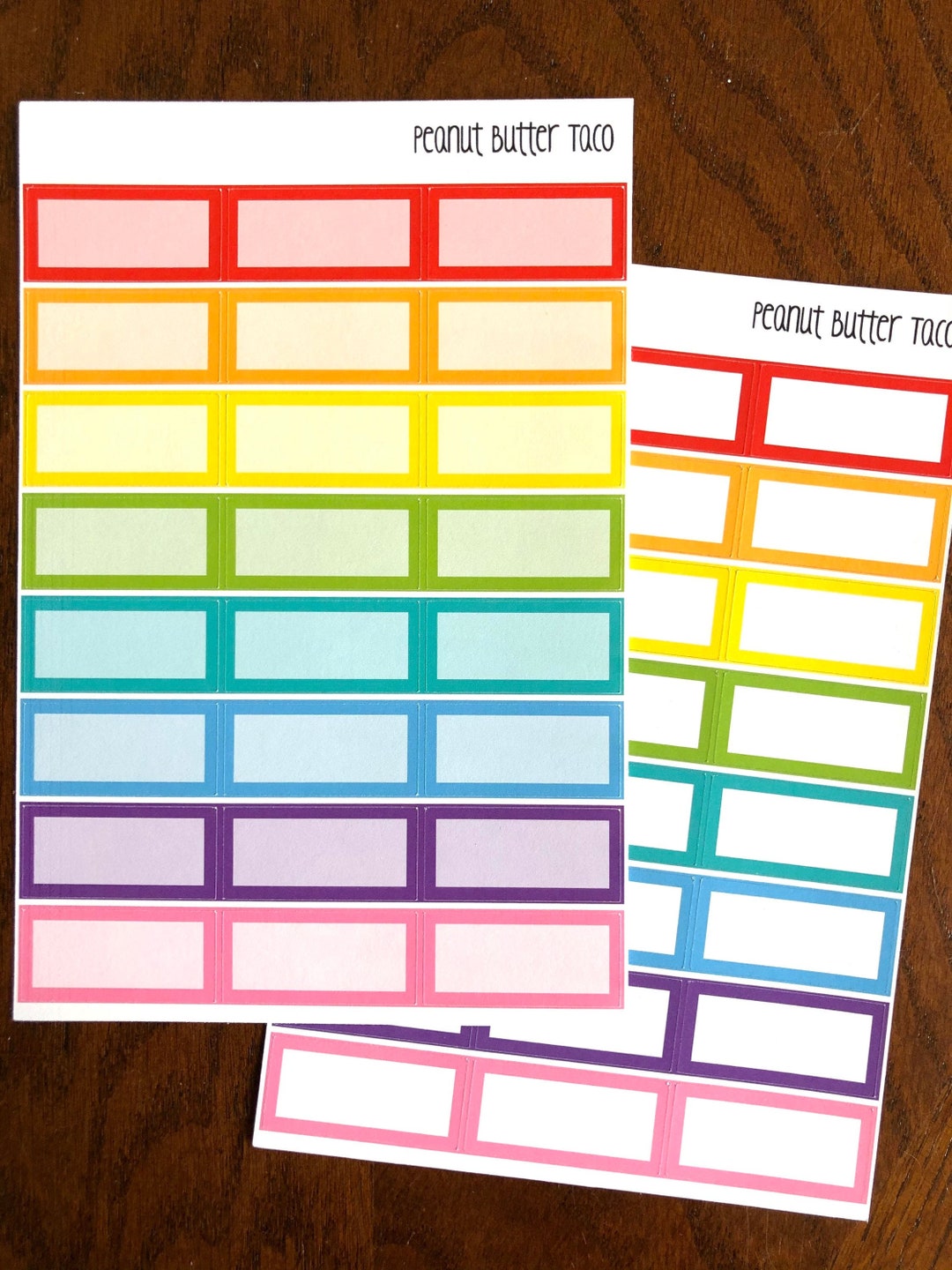 Squared Rainbow Perfect Boxes Planner Stickers - Box Stickers - Bright ...