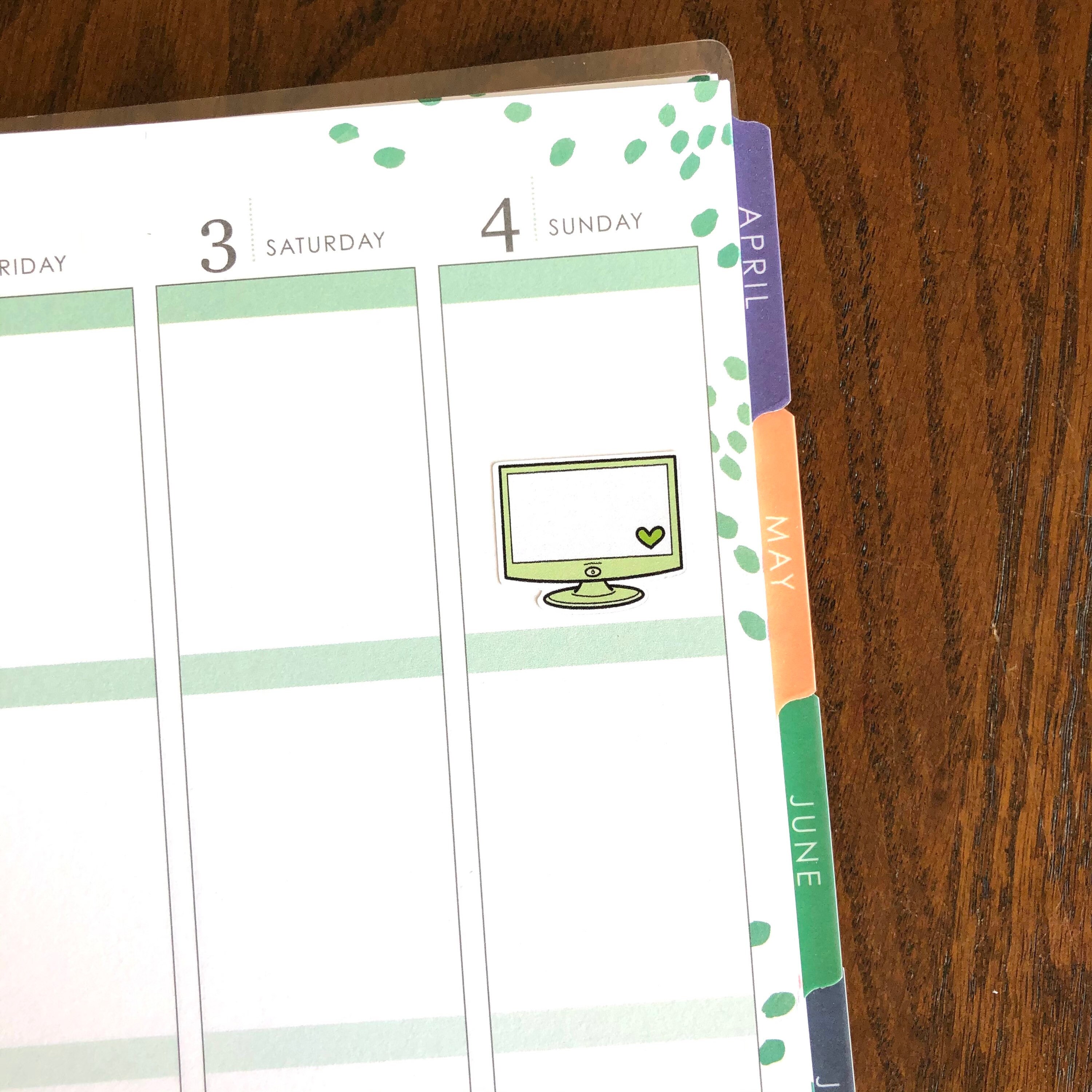 Large TV Planner Stickers TV stickers Televison Stickers | Etsy