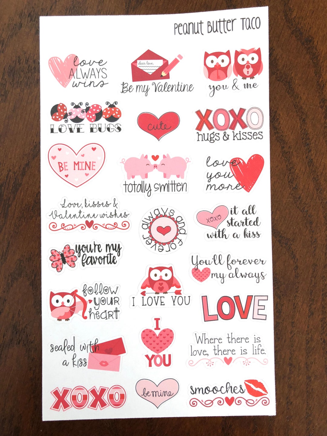 Valentine Sayings Planner Stickers Love Quote Stickers Valentine's Day  Stickers Heart Stickers Valentine's Quotes February 