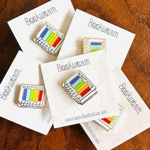The Bookworm Life Enamel Pin - Reading Notebook Bookish Enamel Pin - Reading Pin - Bookworm Pin - Bookworm Gift - Hard Enamel - Book Lover