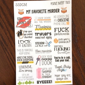My Favorite Murder Quote Stickers Mature MFM Podcast Stickers True Crime Planner Stickers Funny Quotes Stickers SSDGM Murderino image 2