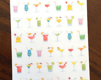 Cocktail Planner Stickers - Drink Stickers - Happy Hour Stickers - Party Stickers - Alcohol Stickers - Girls' Night Planner Stickers