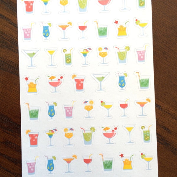 Cocktail Planner Stickers - Drink Stickers - Happy Hour Stickers - Party Stickers - Alcohol Stickers - Girls' Night Planner Stickers