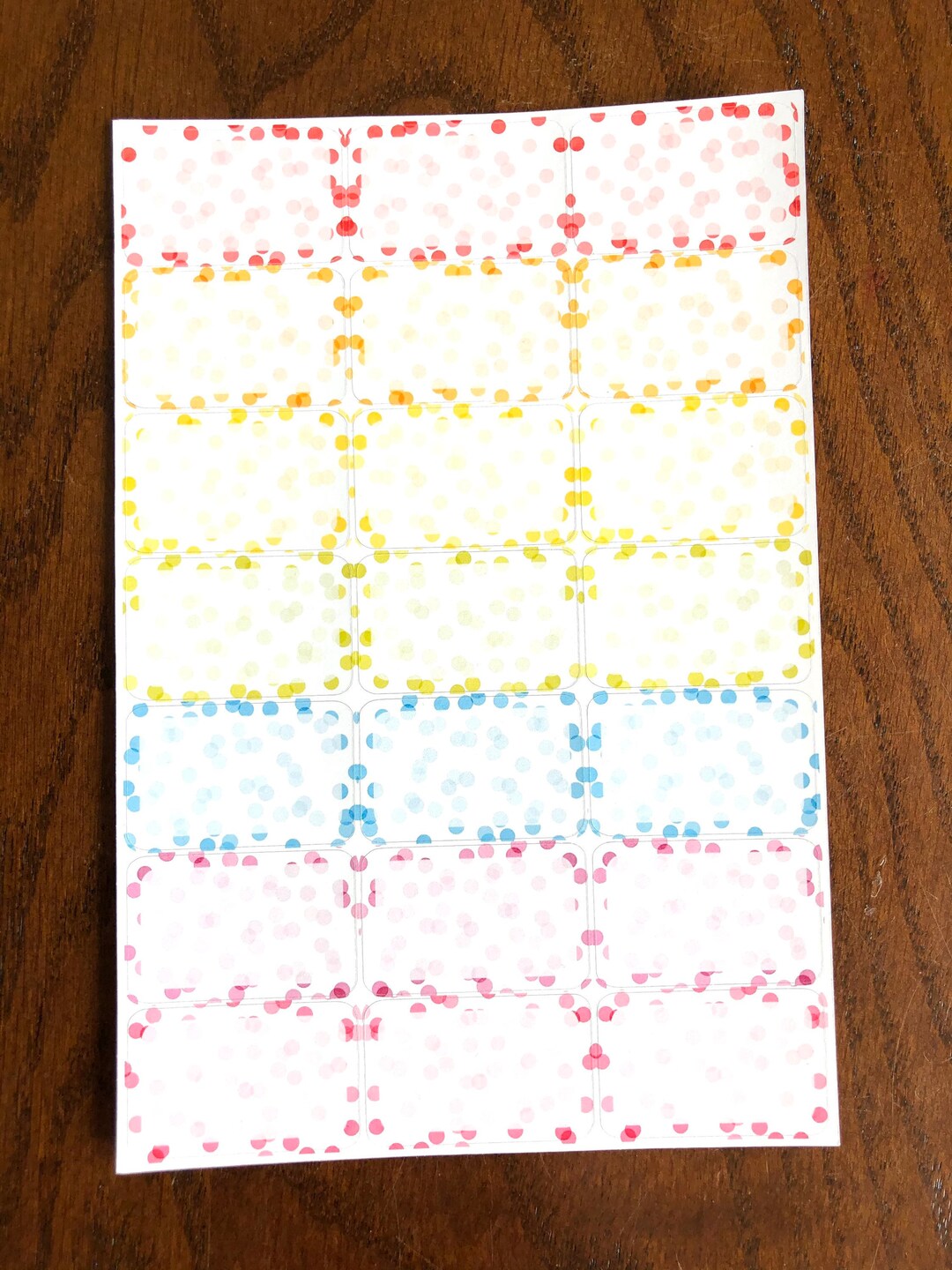 Confetti Rainbow Half Boxes Planner Stickers - Polka Dot Boxes ...