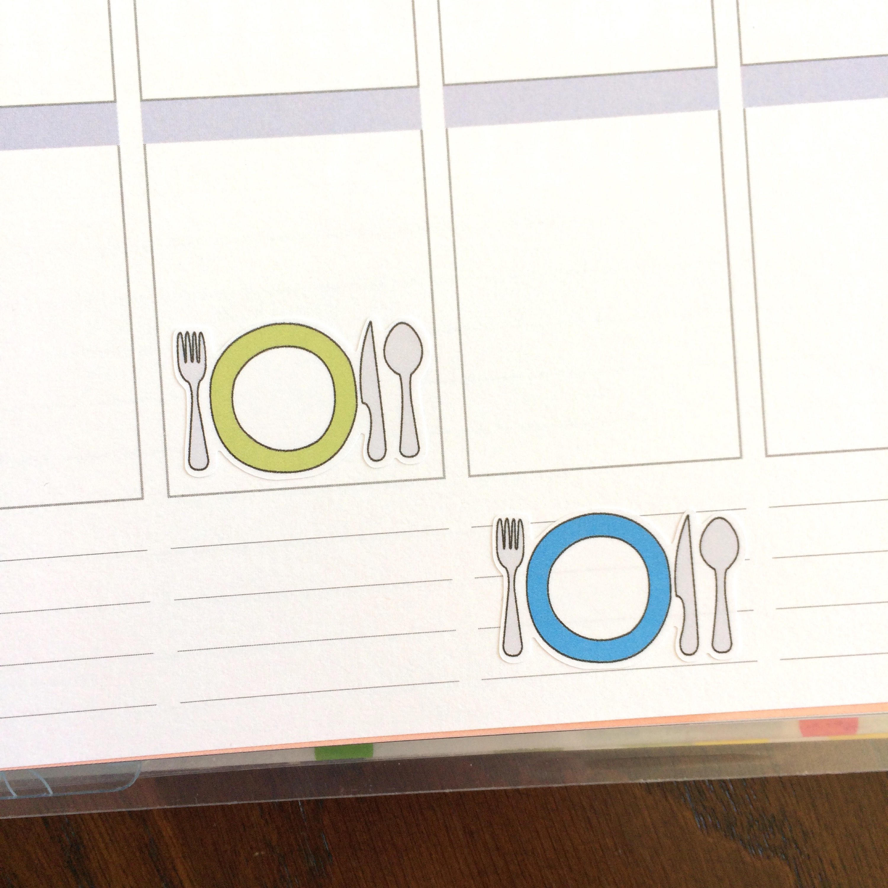 Set Table Sticker Place Setting Planner Stickers - Plate Stickers - Dinner Stickers ...