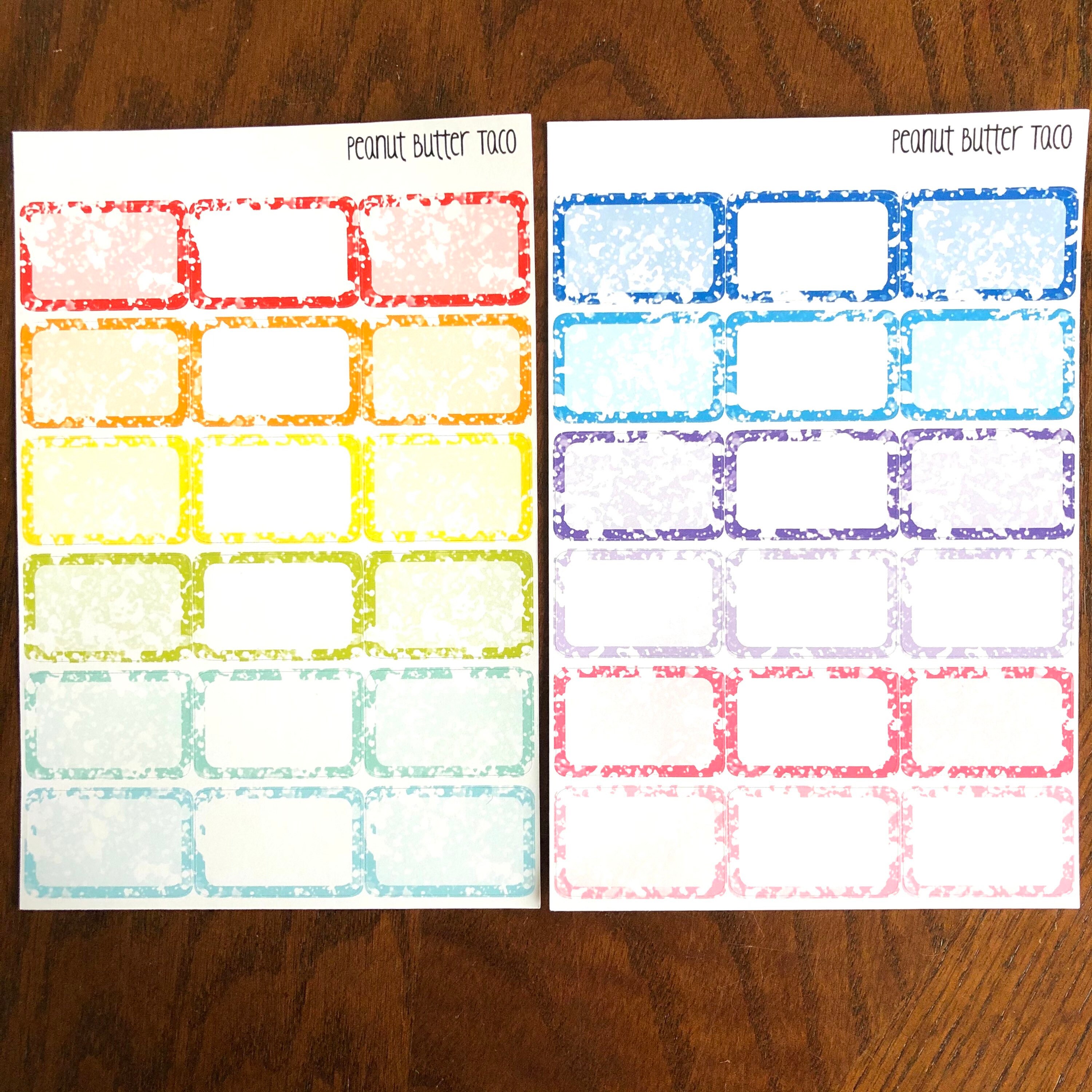 Splatter Paint White Rainbow Half Boxes - Splatter Half Box Planner ...