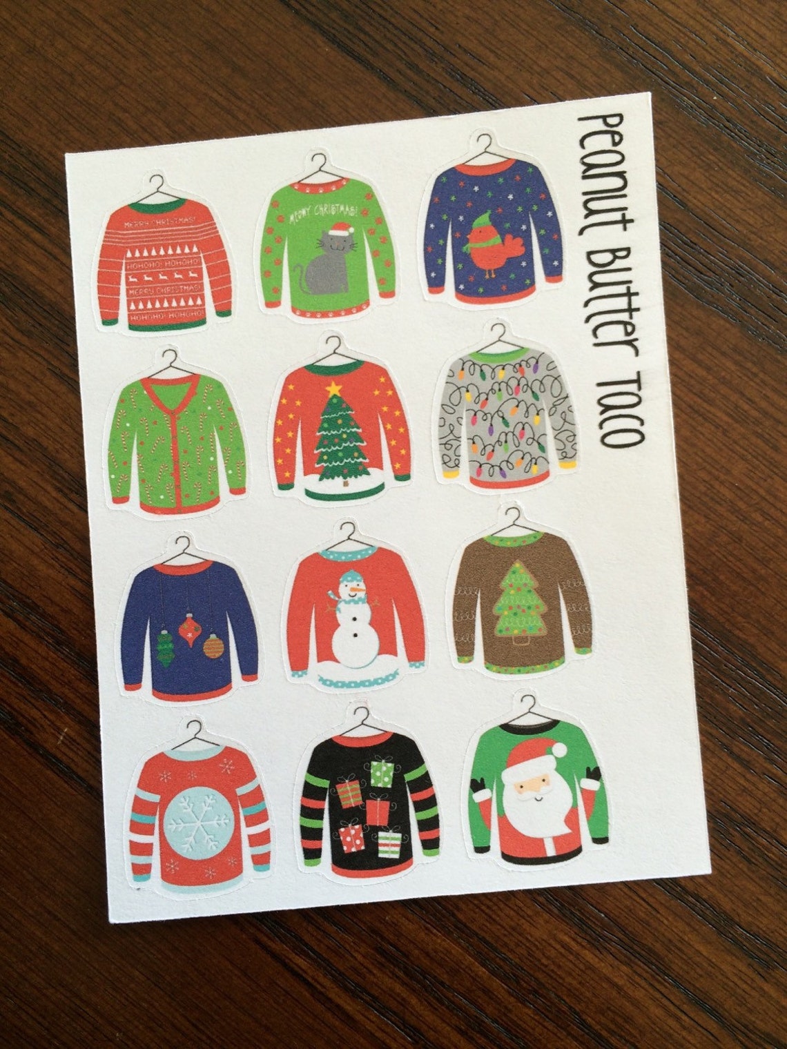 Ugly Christmas Sweater Planner Stickers Ugly Sweater - Etsy
