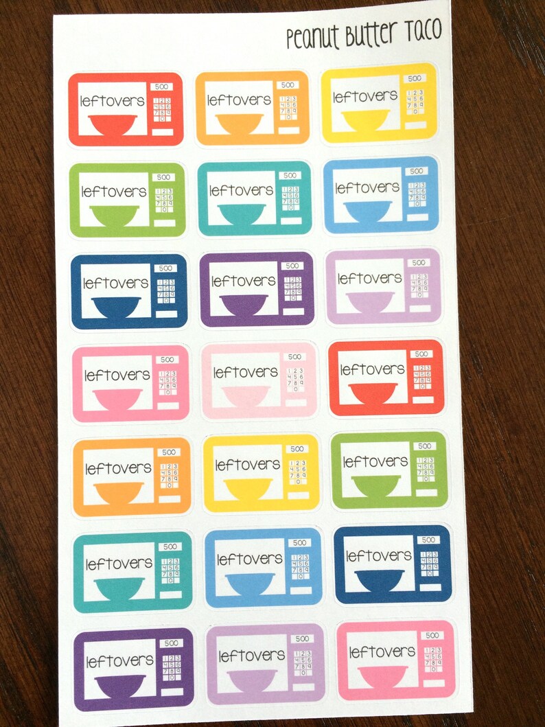 Leftovers Planner Stickers Meal Planning Stickers Food Etsy