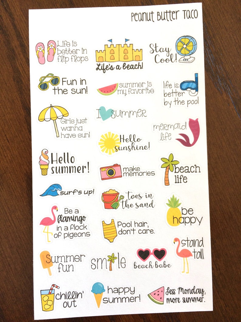 Sommer Sprüche Sticker Sommer Zitat Aufkleber Sommer Aufkleber