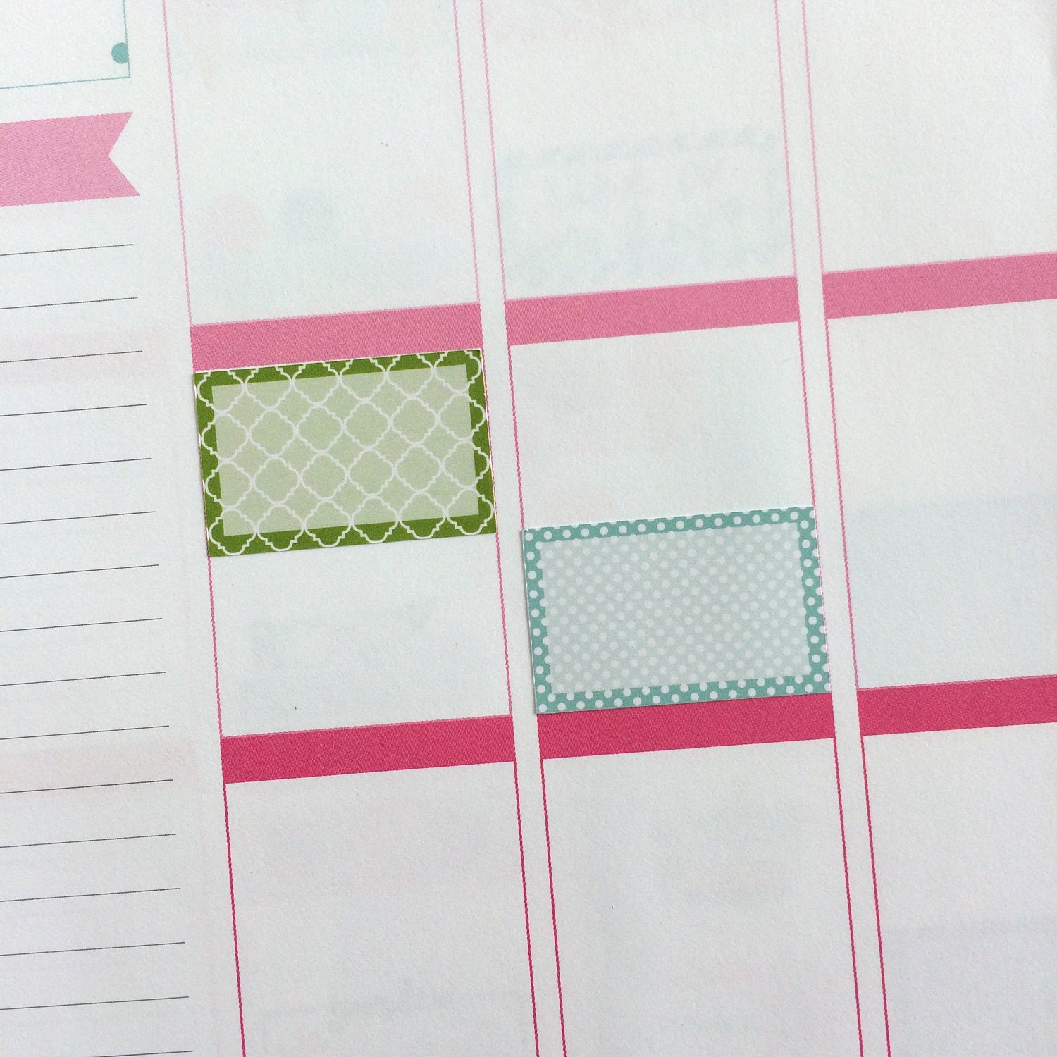 Patterned Rainbow Half Boxes Planner Stickers - Designer Half Box ...