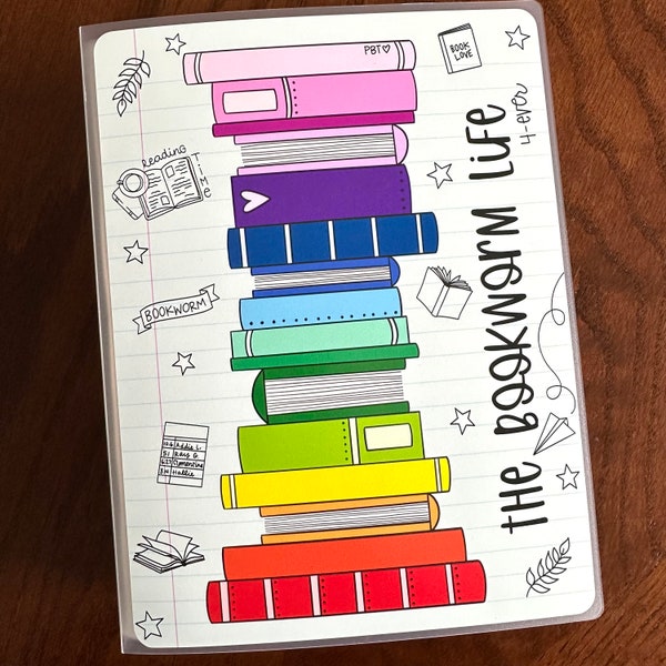 6x8 Reading Sticker Album - Reading Stickers - Reading Sticker Storage - Bookworm Album - Large Sticker Album - Planner Sticker Album