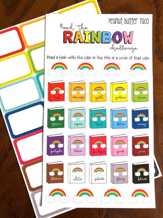 Read the Rainbow Reading Challenge Planner Stickers Reading Planner  Stickers Reading Bucket List Planner Stickers Book Stickers 