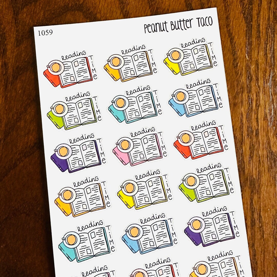 Reading Time Planner Stickers - Book Journal Stickers - Reading ...