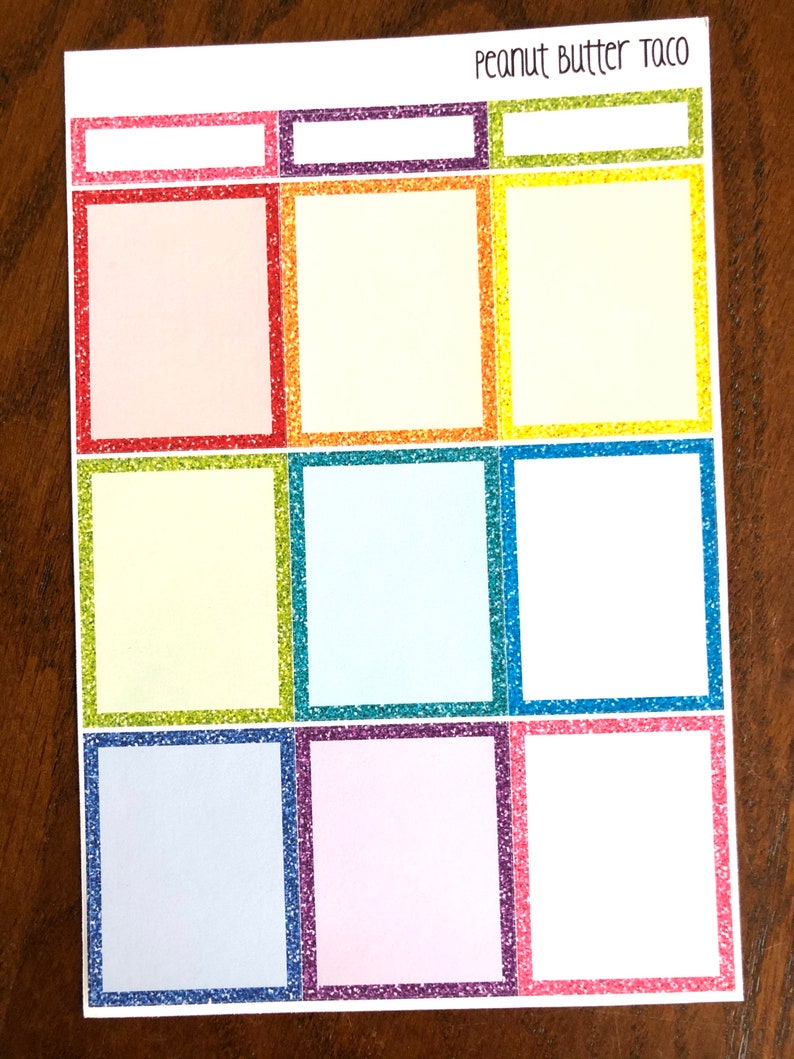 Full Boxes Planner Stickers Rainbow Pastel Glitter Full Box | Etsy
