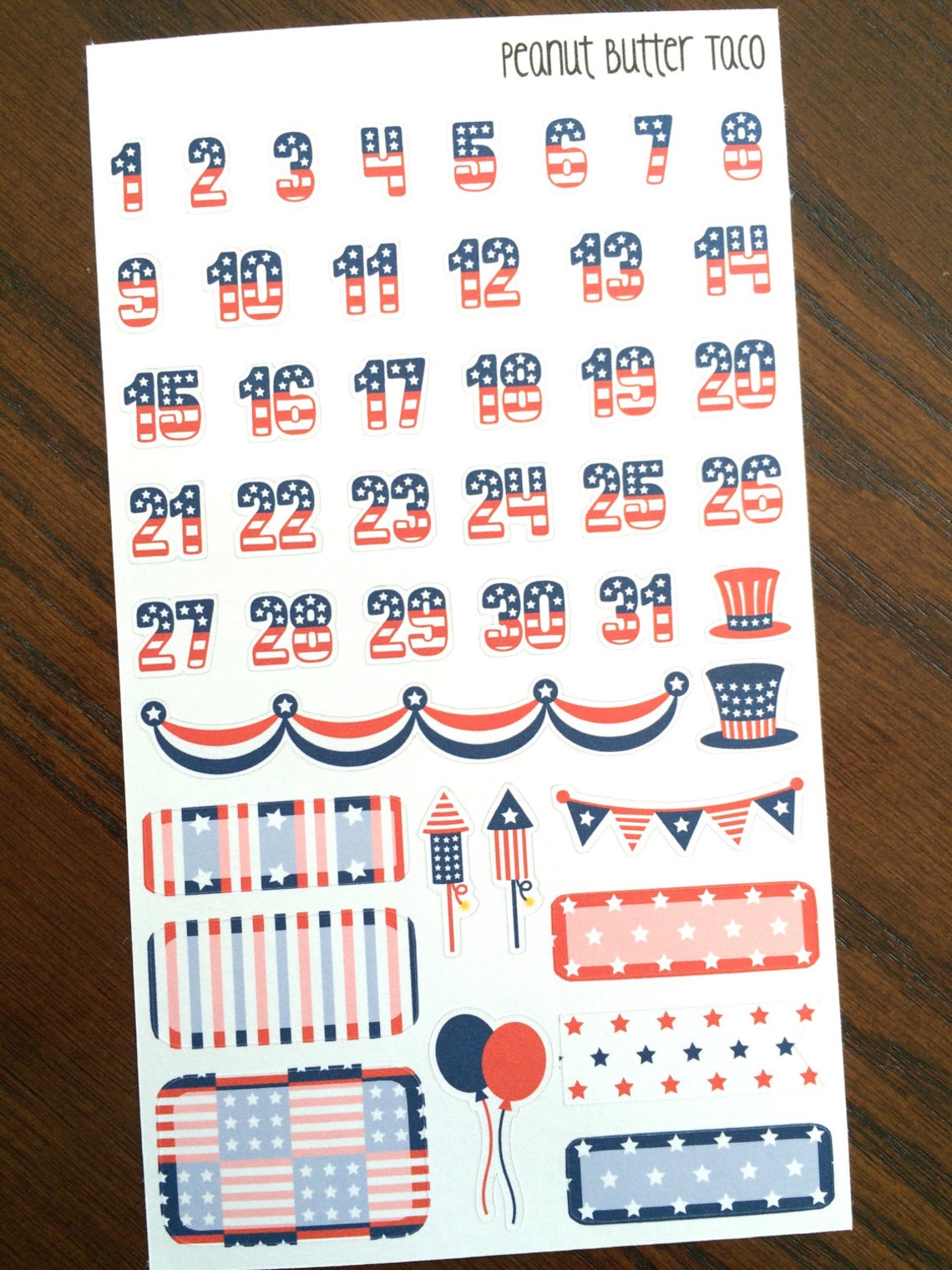 American Flag Date Covers Planner Stickers July Date Covers - Etsy