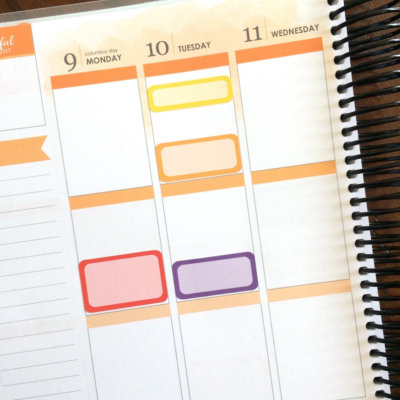 Rainbow or Pastel Mixed Boxes Planner Stickers - Box Stickers - Half ...