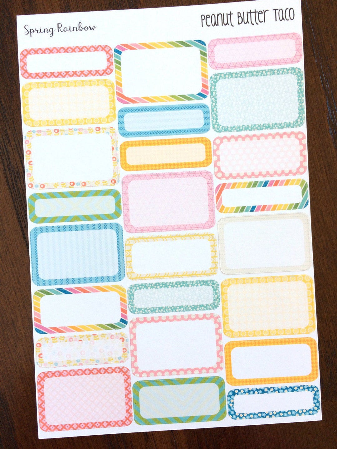 Spring Rainbow Mixed Boxes Planner Stickers - Half Boxes - Quarter ...