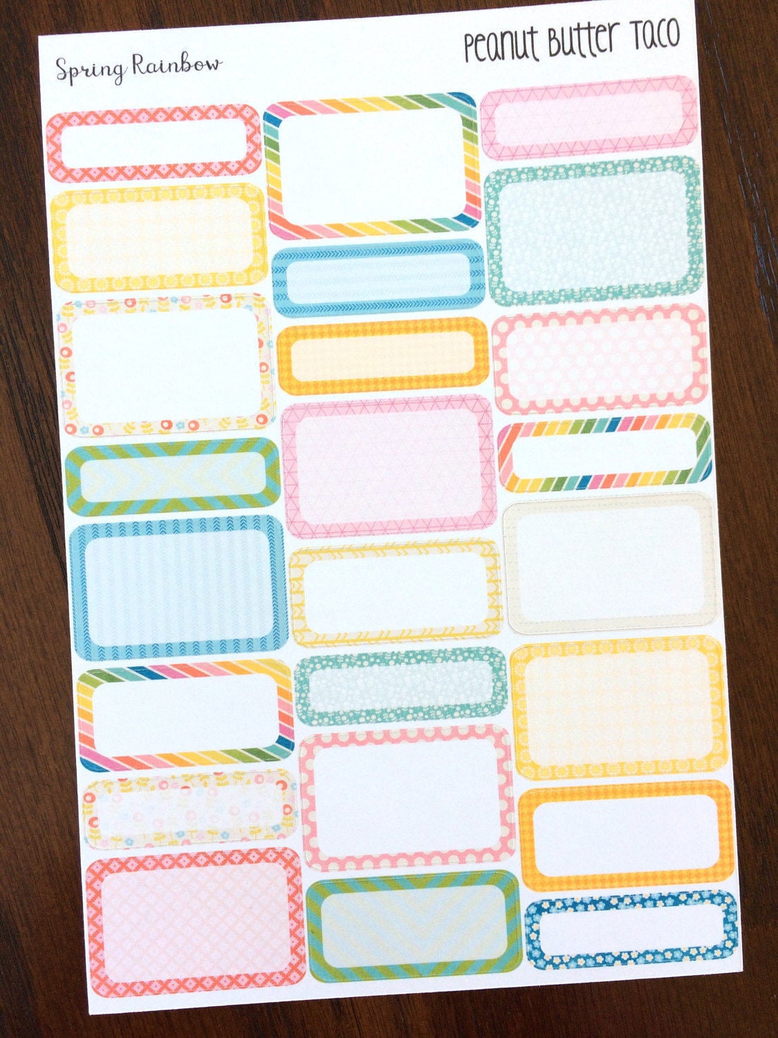 Spring Rainbow Mixed Boxes Planner Stickers - Half Boxes - Quarter ...