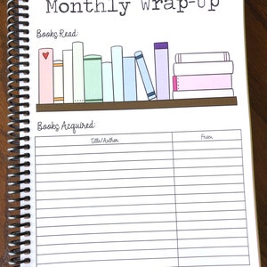 The Bookworm Life ™ Reading Planner Reading Notebook Book Planner Book Lover Gift Undated Monthly Weekly Planner Bookish Journal image 6