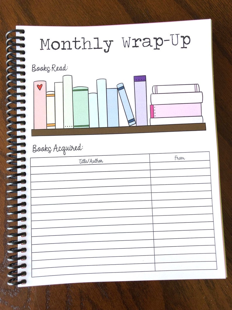 The Bookworm Life ™ Reading Planner Reading Notebook Book Planner Book Lover Gift Undated Monthly Weekly Planner Bookish Journal image 6