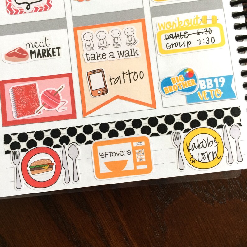 Leftovers Planner Stickers Meal Planning Stickers Food Etsy