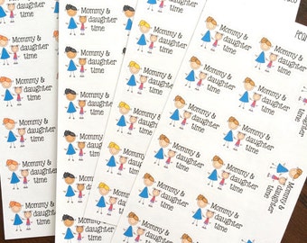 Mommy and Daughter Time Stickers - Family Time Planner Stickers - Mom Planner Stickers - Kid Stickers - Mom and Child Stickers - Girl Time