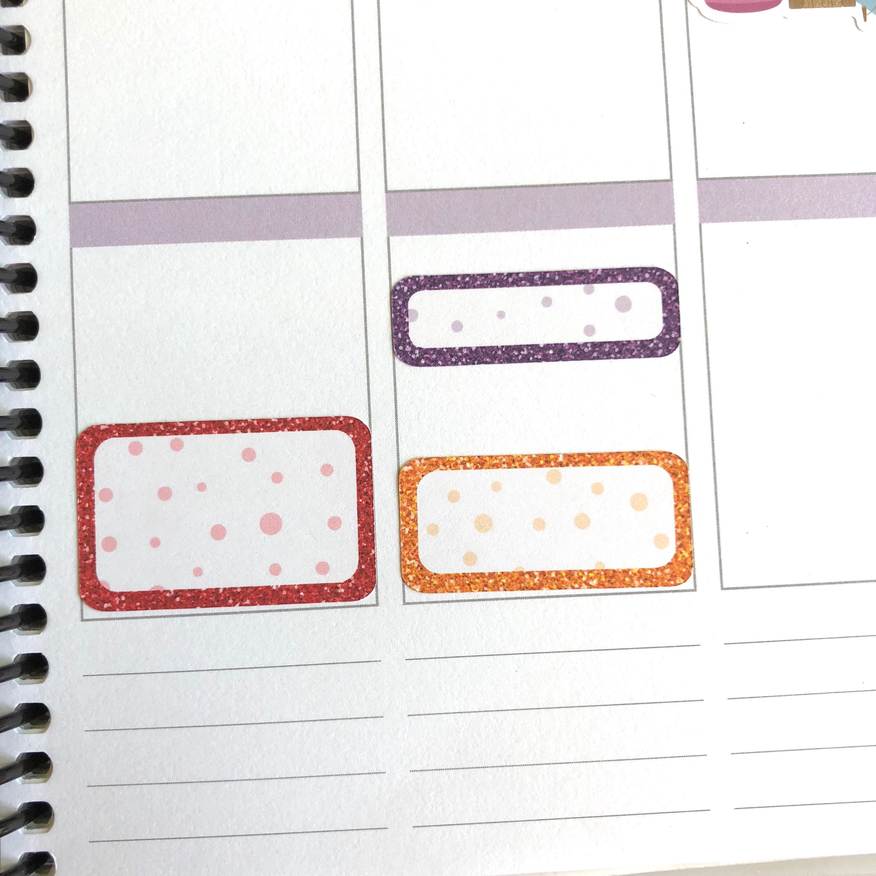 Glitter Dotty Rainbow Boxes Box Planner Stickers Mixed | Etsy