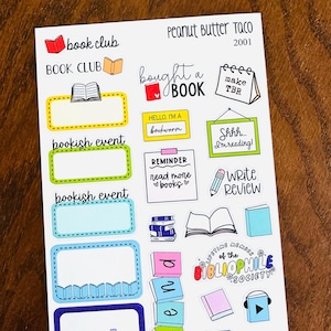 Rainbow Bookish Sampler Planner Stickers - Leesstickers - Heldere leesstickers - Boekstickers - Boekenwurmstickers - Bibliotheekstickers