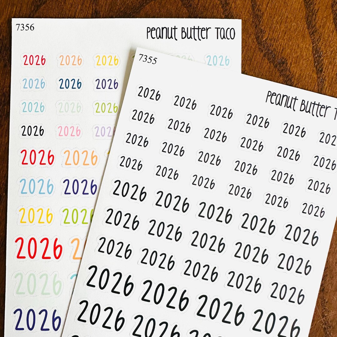 2026 Year Planner Stickers - Number Date Stickers - Bujo Stickers ...