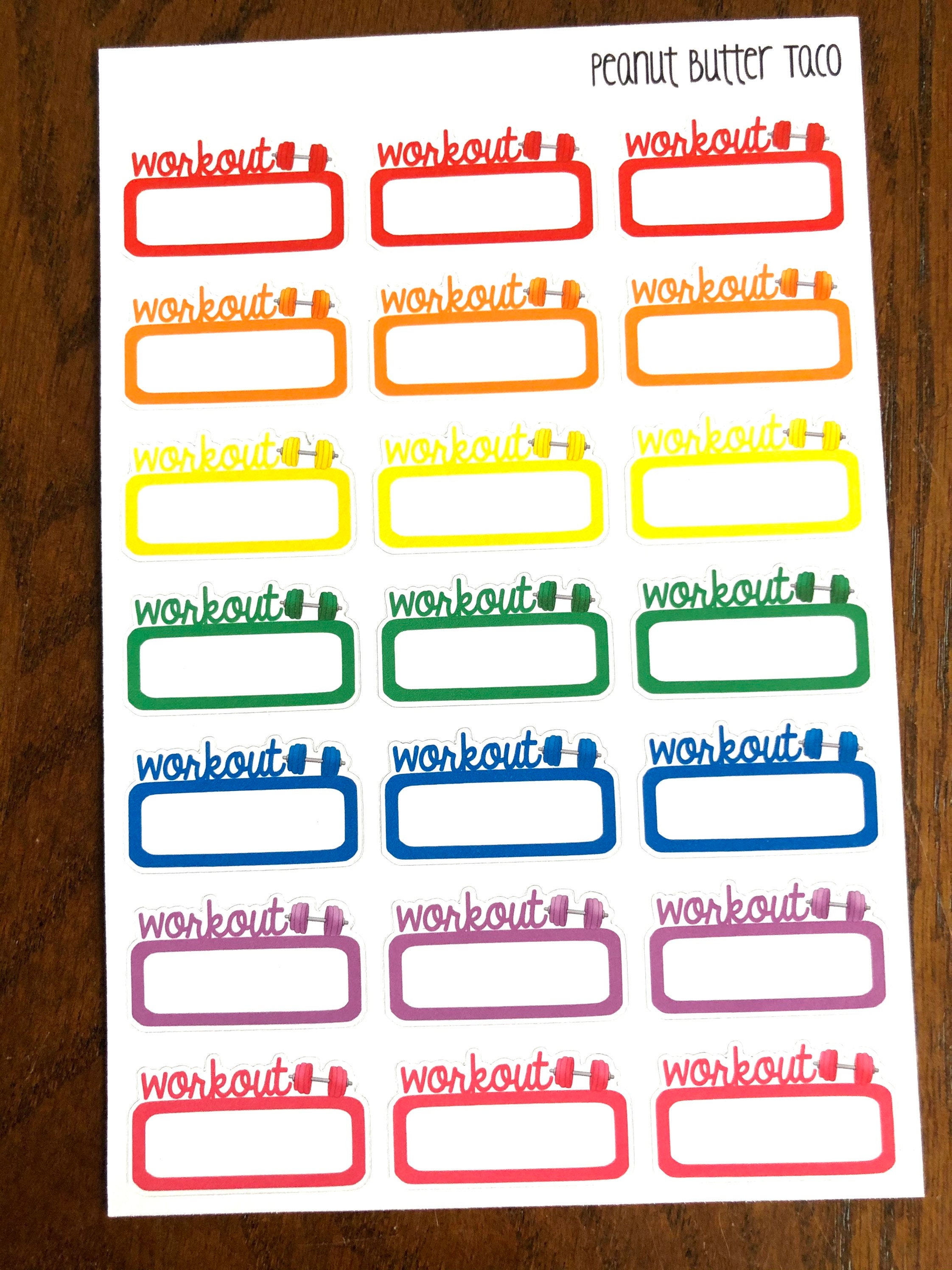 Workout Planner Stickers Rainbow or Neutral Exercise - Etsy
