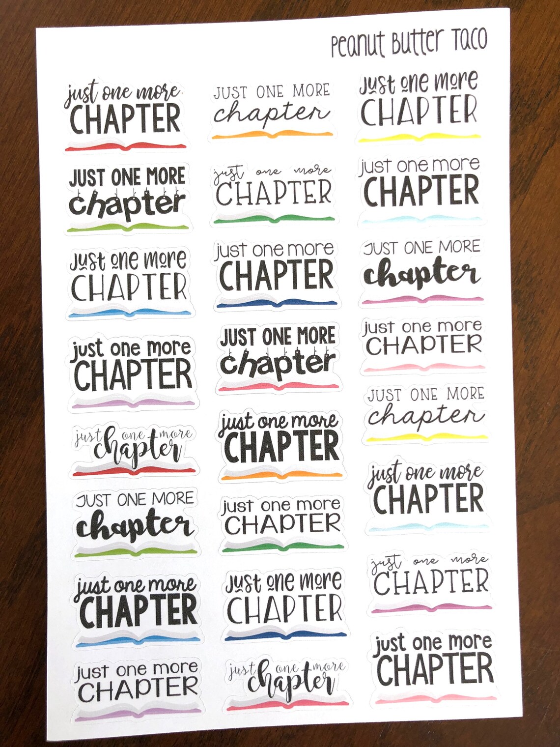 Chapter End Stickers Just One More Chapter Stickers - Bookworm Planner Stickers - Reading ...