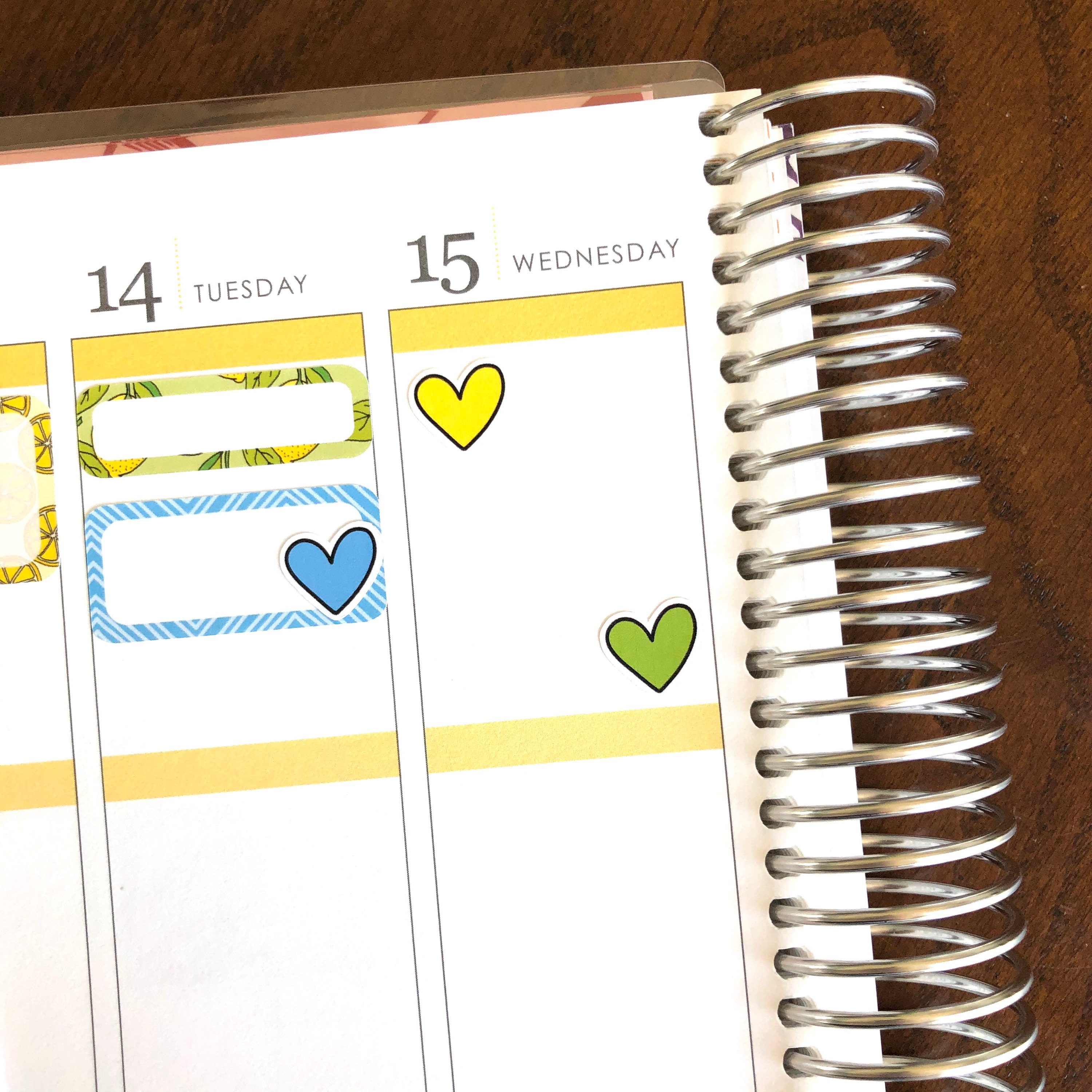 Hand Drawn Hearts Stickers - Doodle Heart Planner Stickers - Rainbow ...