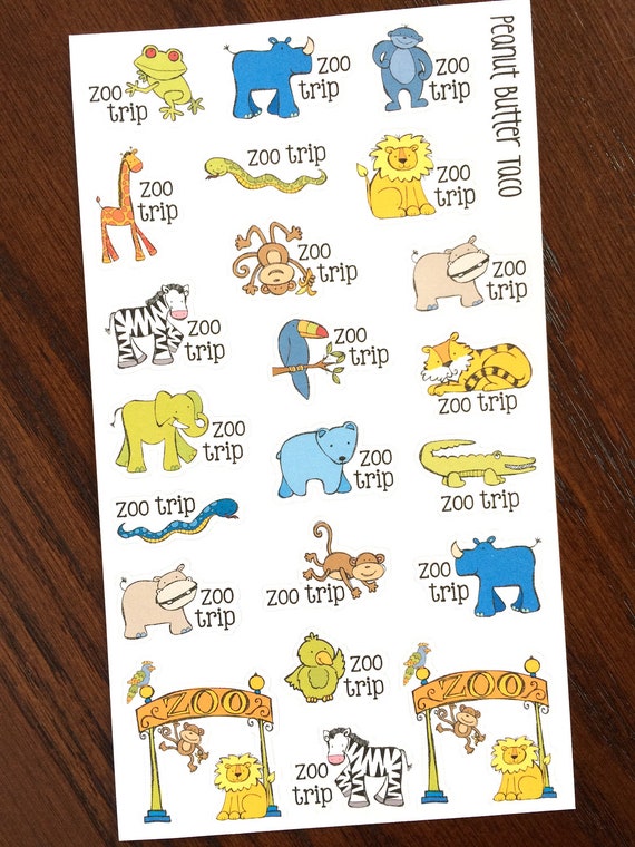 Zoo Trip Planner Stickers Zoo Day Stickers Family Time Etsy