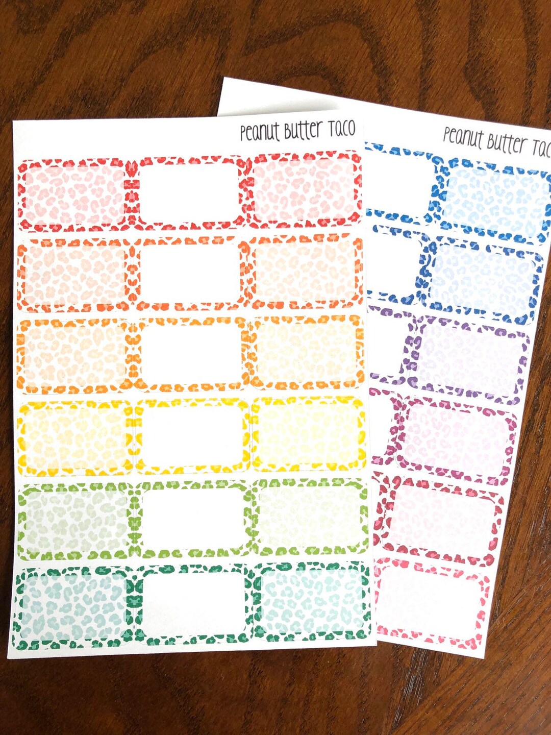 Wild Rainbow Half Boxes - Animal Print Planner Stickers - Half Box ...