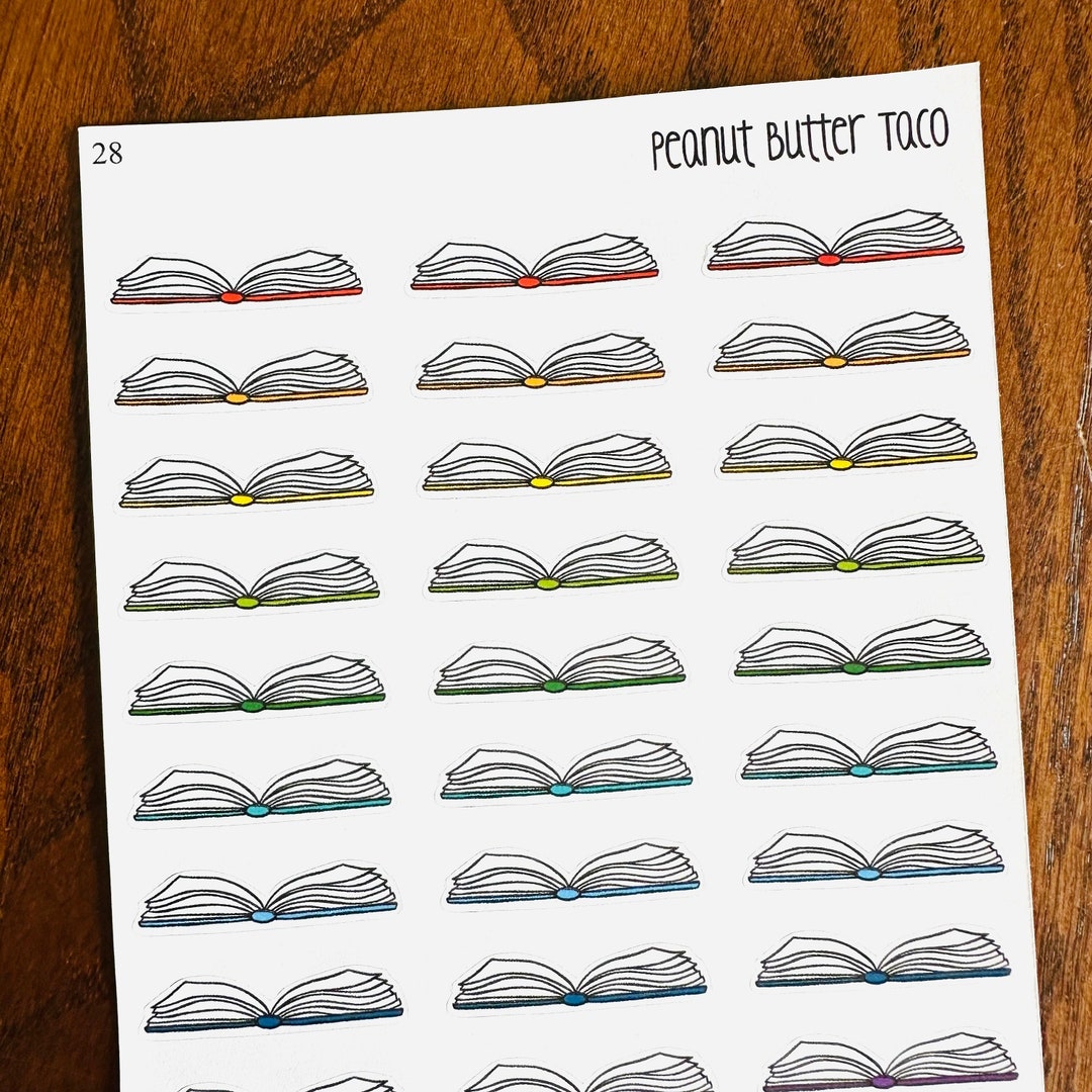 Open Book Pages Planner Stickers - Open Books Planner Stickers ...