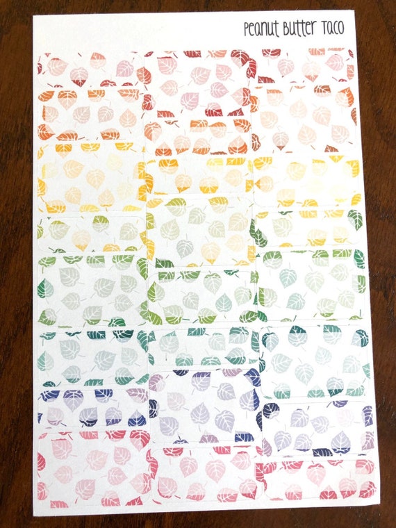 Fall Leaves Mixed Boxes - Rainbow Fall Planner Stickers - Leaf Boxes - Fall Colors - Half Box Stickers - Quarter Box Stickers - Half Boxes