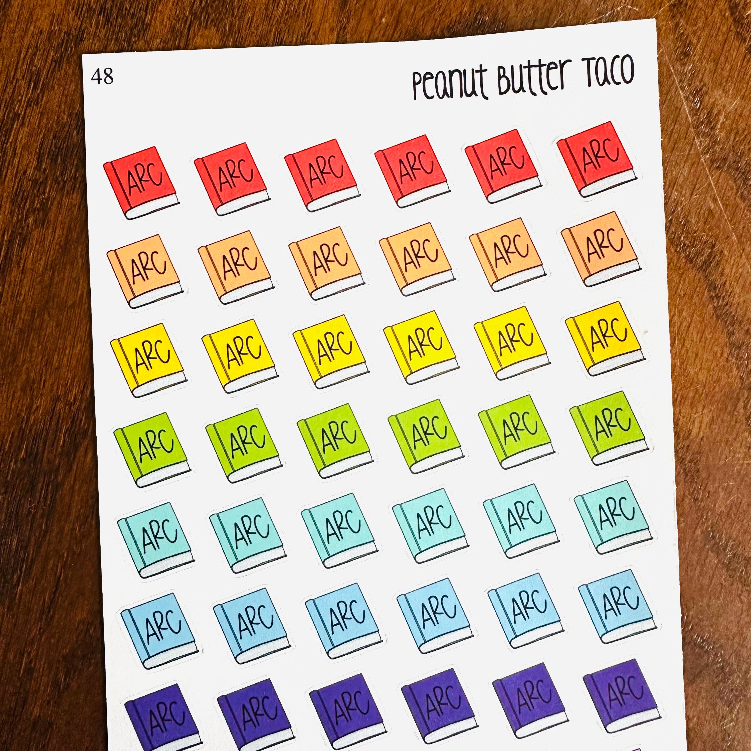 ARC Book Icon Stickers - Hand Drawn Physical E-reader Audiobook Planner ...