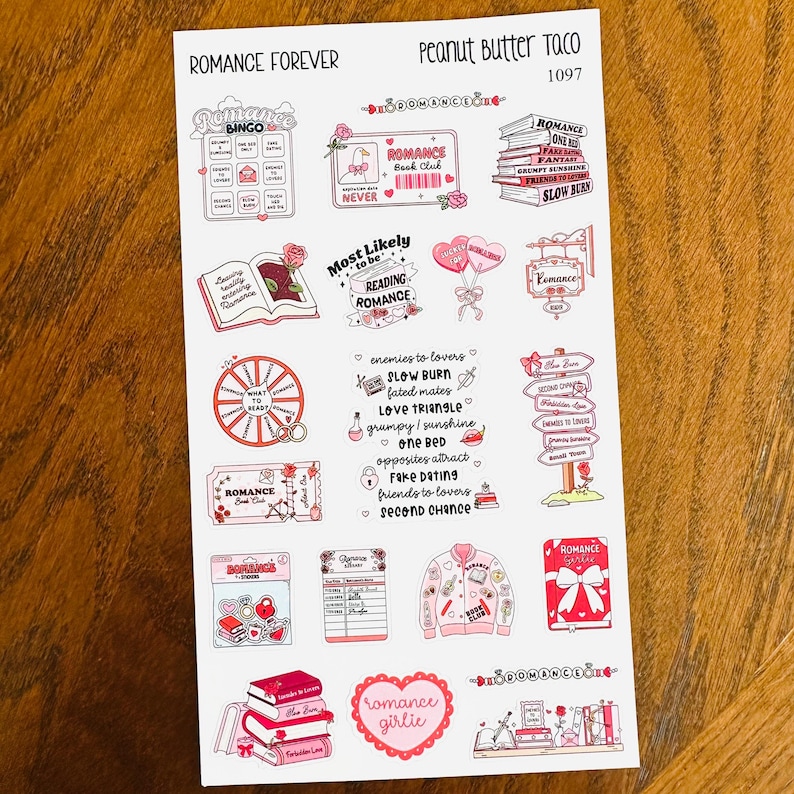 Stickers Romeotics Romance Forever Planner Stickers - Romance Trope Reading Stickers ...