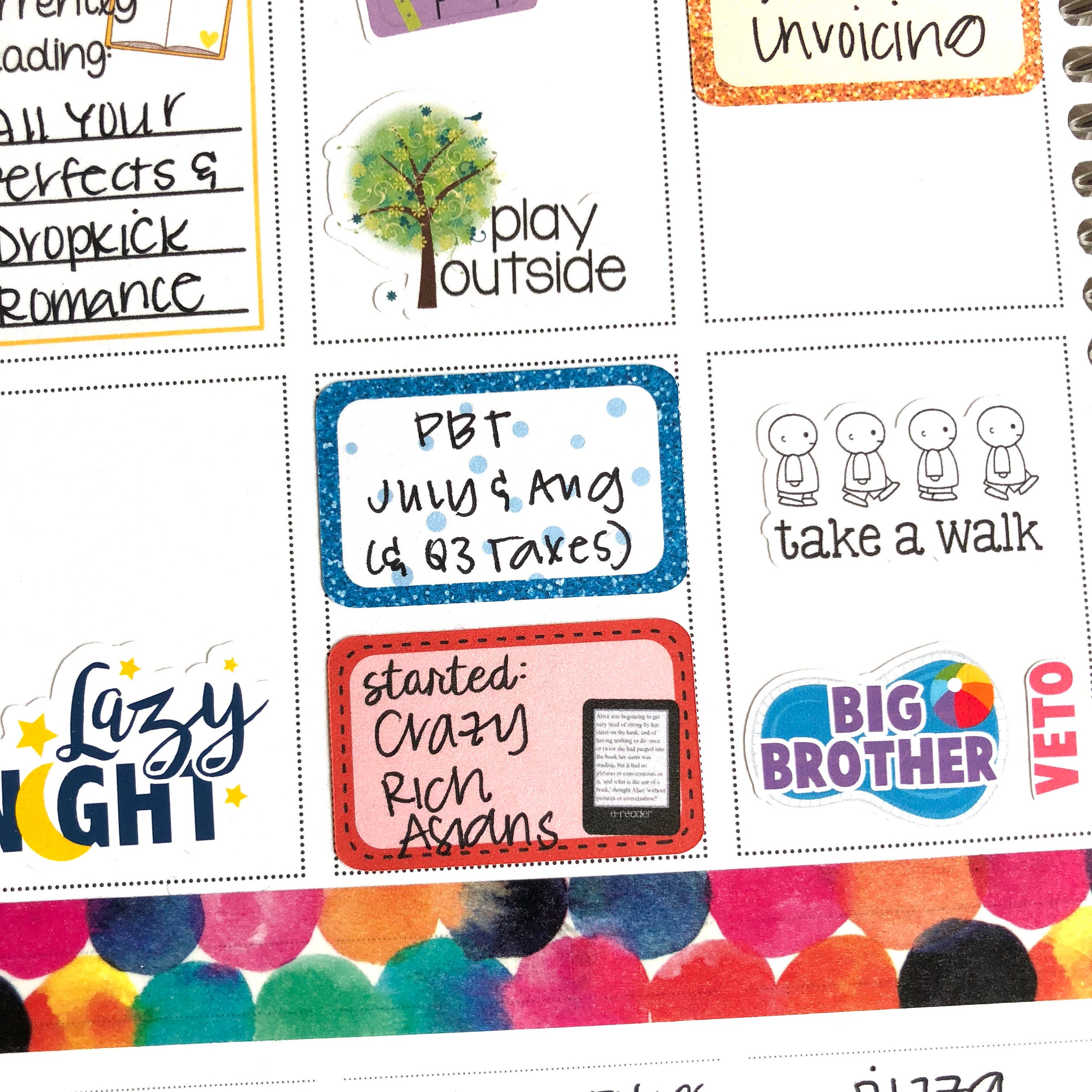 Glitter Dotty Rainbow Boxes Box Planner Stickers Mixed | Etsy