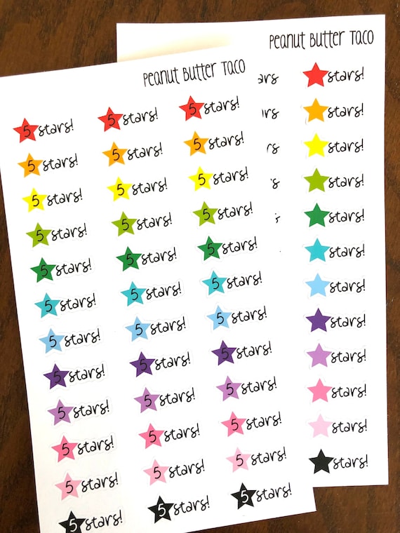 5 Stars Planner Stickers 5 Star Rating Books Movies Bookish