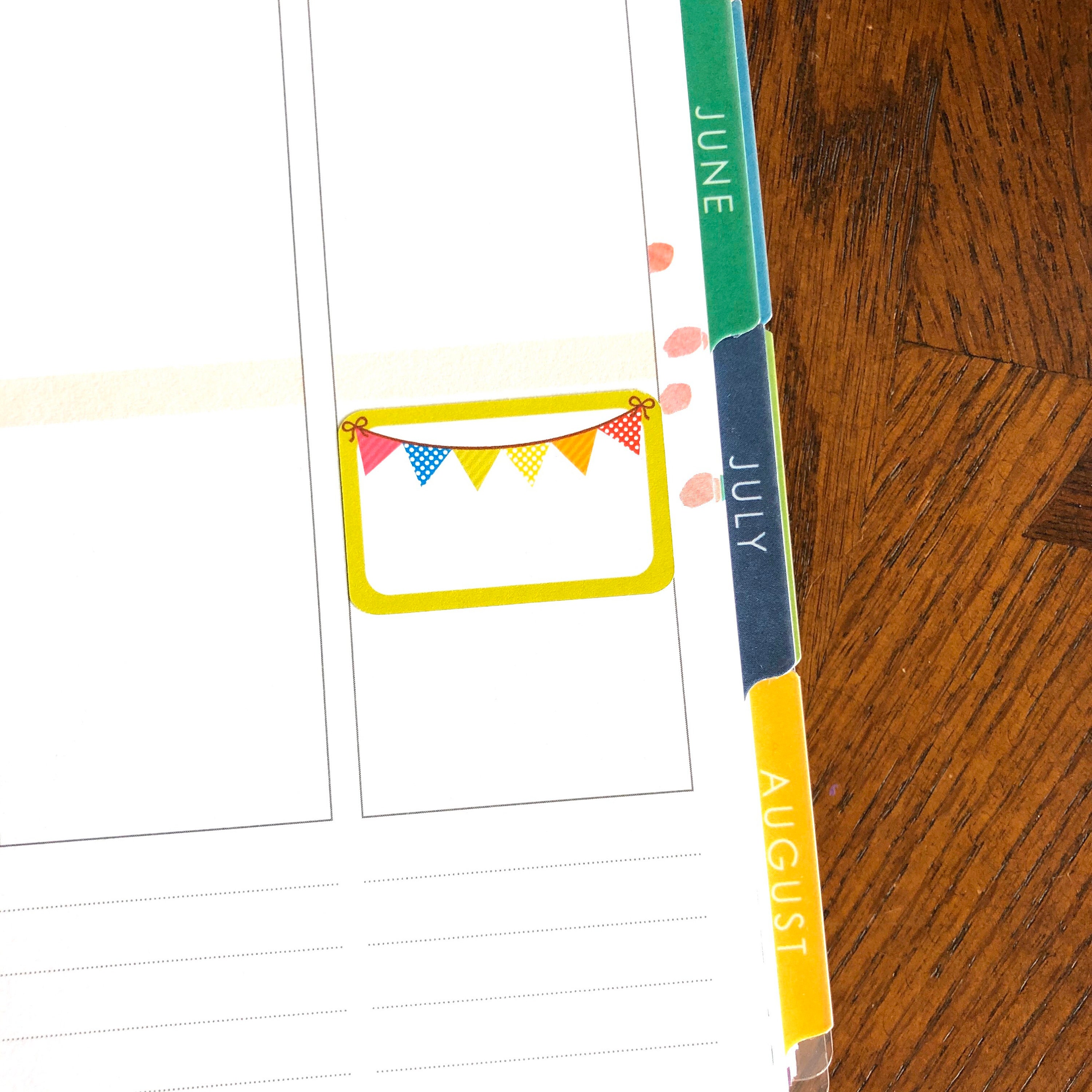 Bunting Half Boxes - Planner Stickers - Rainbow Flags Half Boxes ...