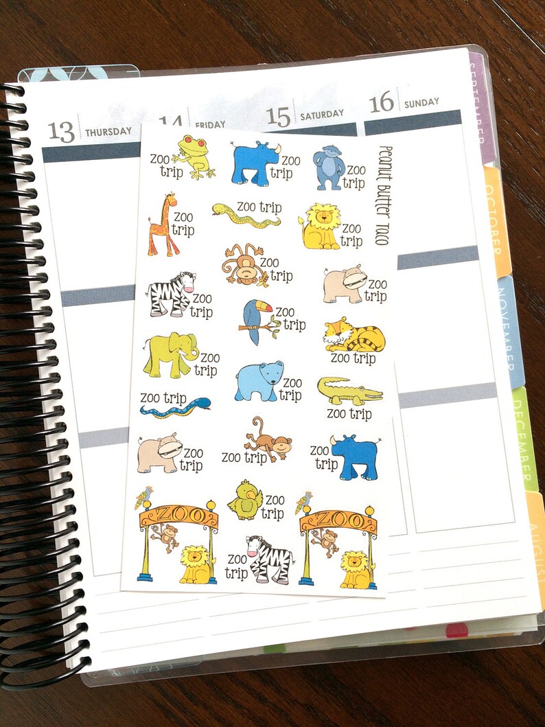 Zoo Trip Planner Stickers Zoo Day Stickers Family Time - Etsy