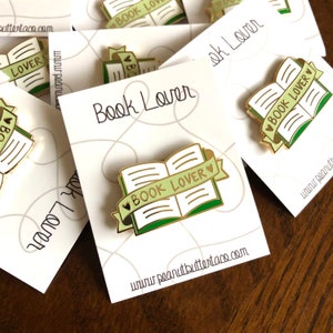 Book Lover Enamel Pin - Bookish Enamel Pin - Open Book Reading Pin - Bookworm Pin - Literary Pin - Bookworm Gift - Hard Enamel Pin