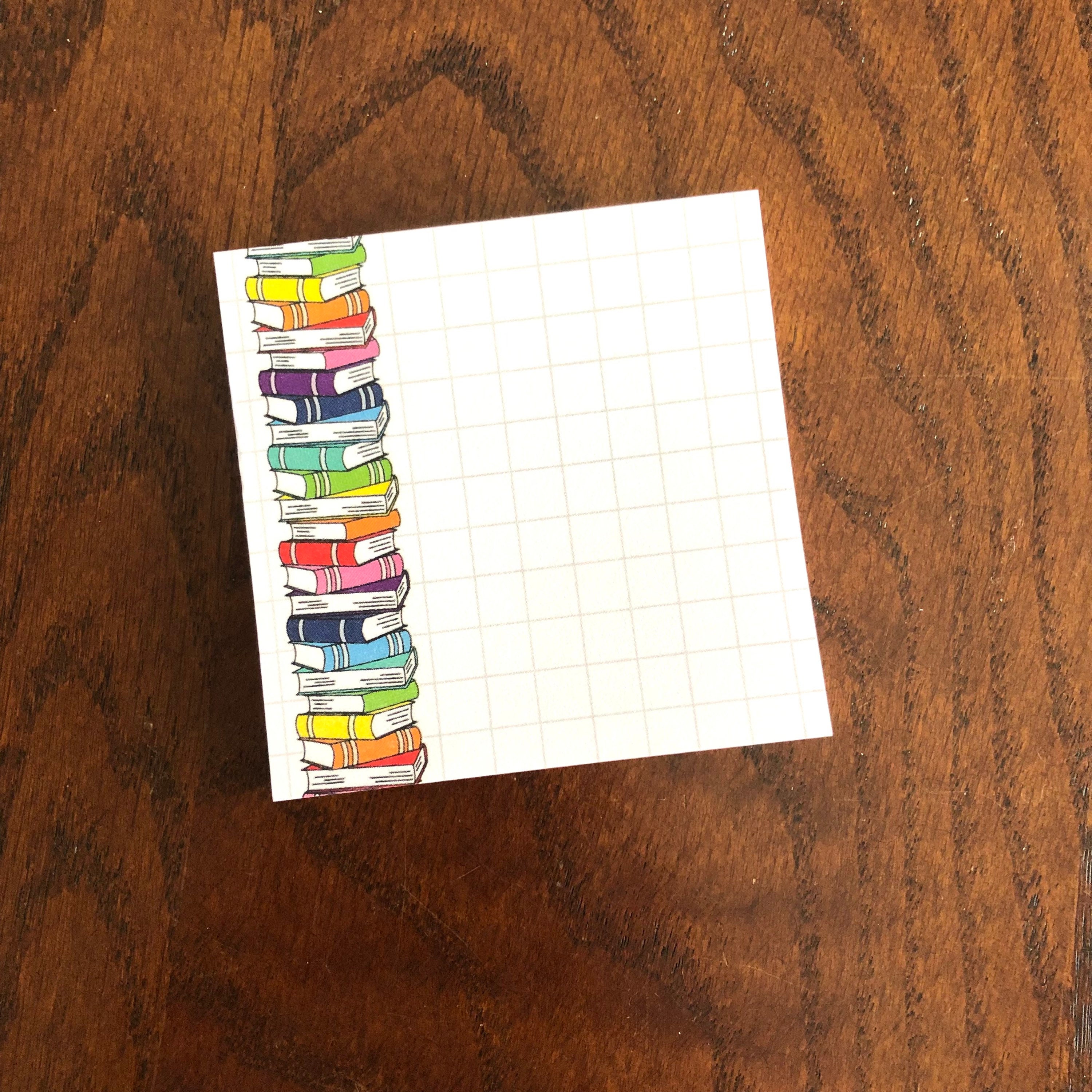 Bookstack Grid Sticky Notes - Reading Sticky Notes - Bookworm Gift ...