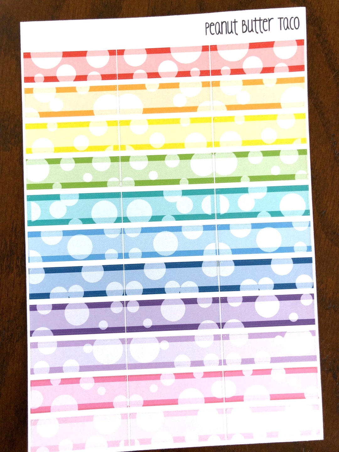 Bubbles Quarter Boxes Planner Stickers - Rainbow Quarter Box Planner ...