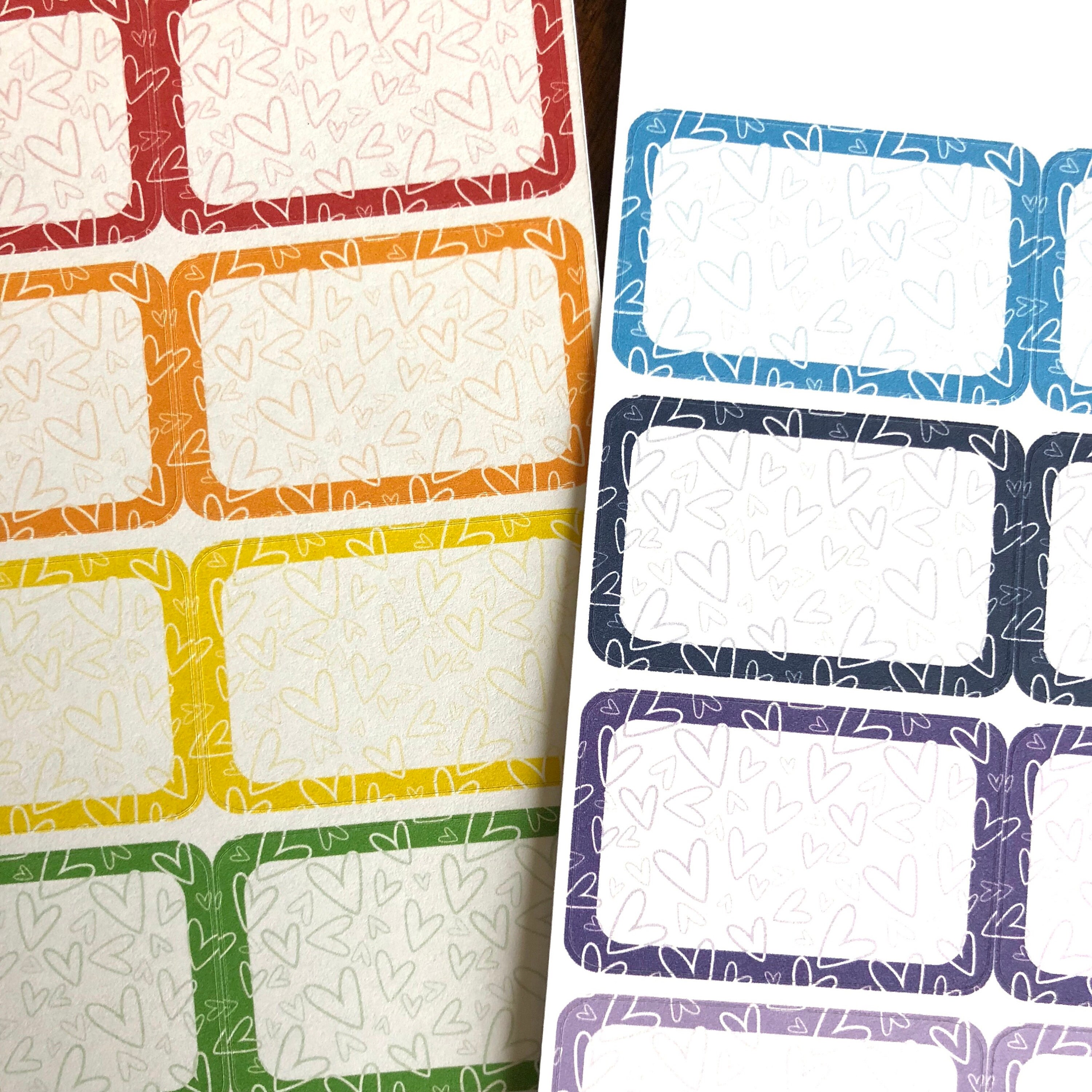 Heart Doodle Rainbow Half Boxes - Planner Stickers - Doodle Stickers ...