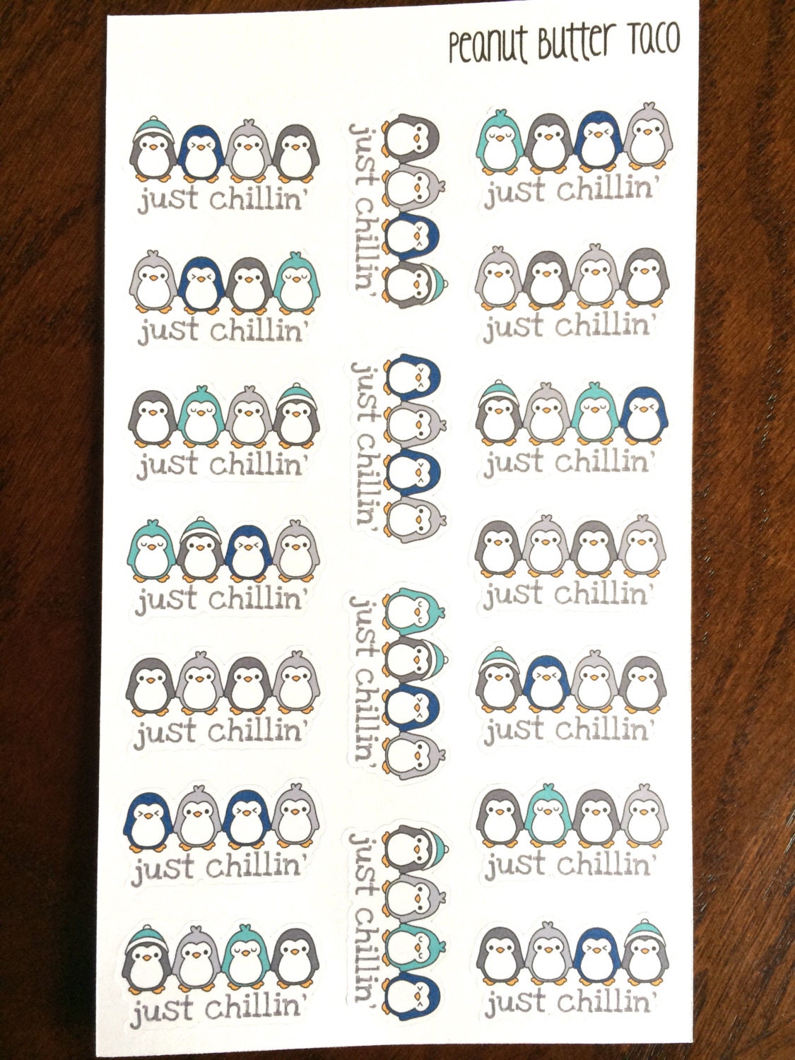 Just Chillin' Planner Stickers - Penguin Stickers - Lazy Day Plan…