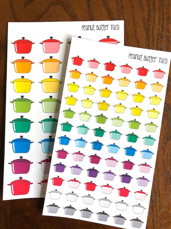 Cooking Pot Planner Stickers Large or Small Crockpot - Etsy